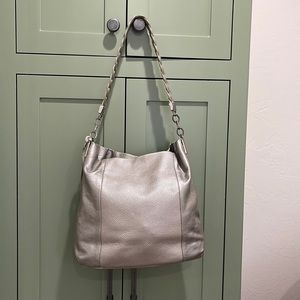Brighton Silver Metallic Leather Purse